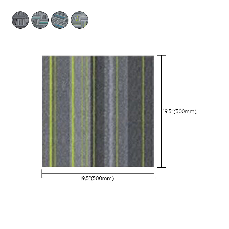 Modern Level Loop Carpet Tiles Stripe Print Interlocking Carpet Floor Tile Clearhalo 'Carpet Tiles & Carpet Squares' 'carpet_tiles_carpet_squares' 'Flooring 'Home Improvement' 'home_improvement' 'home_improvement_carpet_tiles_carpet_squares' Walls and Ceiling' 6646119