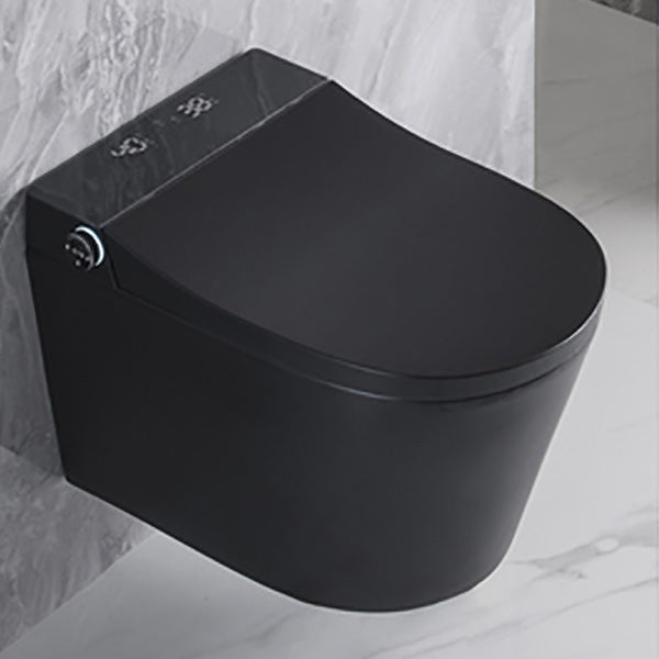 Elongated Wall Hung Toilet Ceramic Smart Toilet with Unlimited Warm Water Black Clearhalo 'Bathroom Remodel & Bathroom Fixtures' 'Bidets' 'Home Improvement' 'home_improvement' 'home_improvement_bidets' 'Toilets & Bidets' 6648425