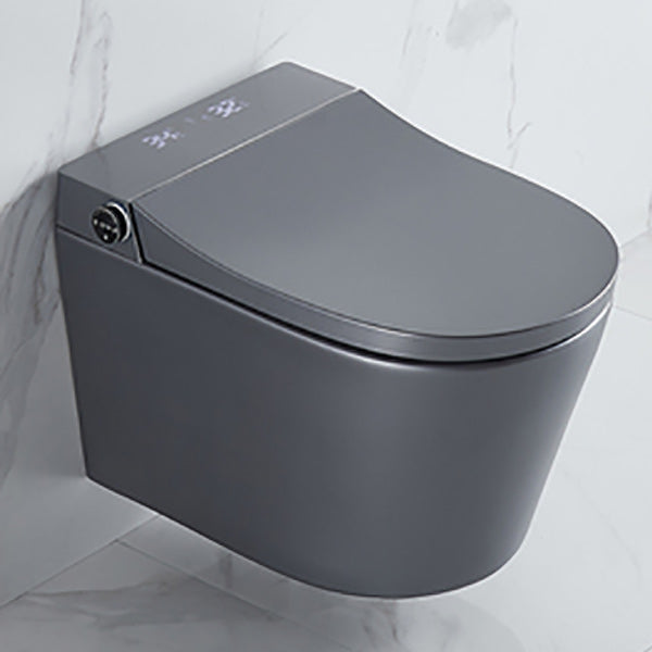 Elongated Wall Hung Toilet Ceramic Smart Toilet with Unlimited Warm Water Grey Clearhalo 'Bathroom Remodel & Bathroom Fixtures' 'Bidets' 'Home Improvement' 'home_improvement' 'home_improvement_bidets' 'Toilets & Bidets' 6648426