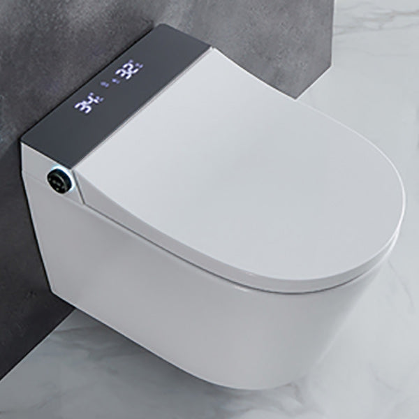 Elongated Wall Hung Toilet Ceramic Smart Toilet with Unlimited Warm Water Gray-White Clearhalo 'Bathroom Remodel & Bathroom Fixtures' 'Bidets' 'Home Improvement' 'home_improvement' 'home_improvement_bidets' 'Toilets & Bidets' 6648430