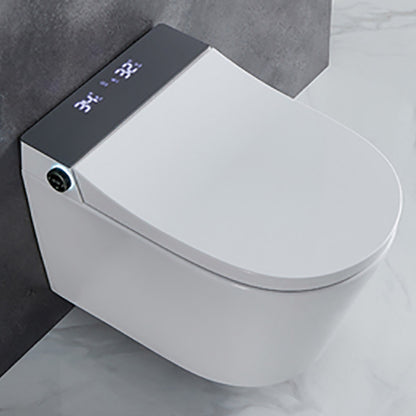 Elongated Wall Hung Toilet Ceramic Smart Toilet with Unlimited Warm Water Gray-White Clearhalo 'Bathroom Remodel & Bathroom Fixtures' 'Bidets' 'Home Improvement' 'home_improvement' 'home_improvement_bidets' 'Toilets & Bidets' 6648430