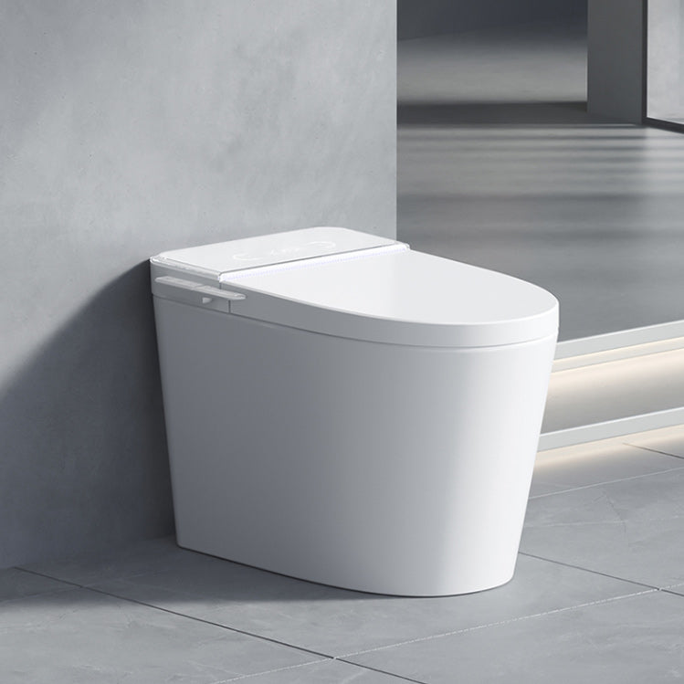 Elongated Contemporary Smart Toilet White Ceramic Foot Sensor Clearhalo 'Bathroom Remodel & Bathroom Fixtures' 'Bidets' 'Home Improvement' 'home_improvement' 'home_improvement_bidets' 'Toilets & Bidets' 6648444