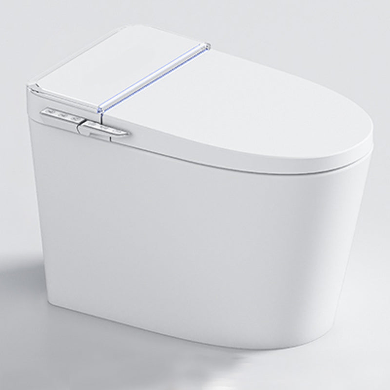 Elongated Contemporary Smart Toilet White Ceramic Foot Sensor White Manual Flip (Standard) Clearhalo 'Bathroom Remodel & Bathroom Fixtures' 'Bidets' 'Home Improvement' 'home_improvement' 'home_improvement_bidets' 'Toilets & Bidets' 6648446