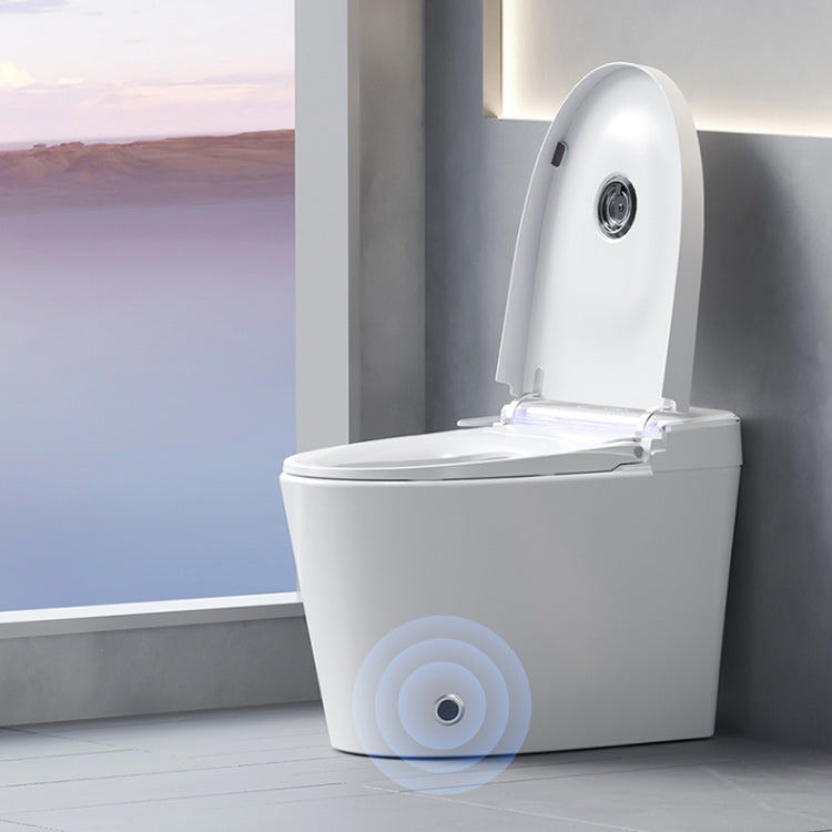 Elongated Contemporary Smart Toilet White Ceramic Foot Sensor Clearhalo 'Bathroom Remodel & Bathroom Fixtures' 'Bidets' 'Home Improvement' 'home_improvement' 'home_improvement_bidets' 'Toilets & Bidets' 6648447