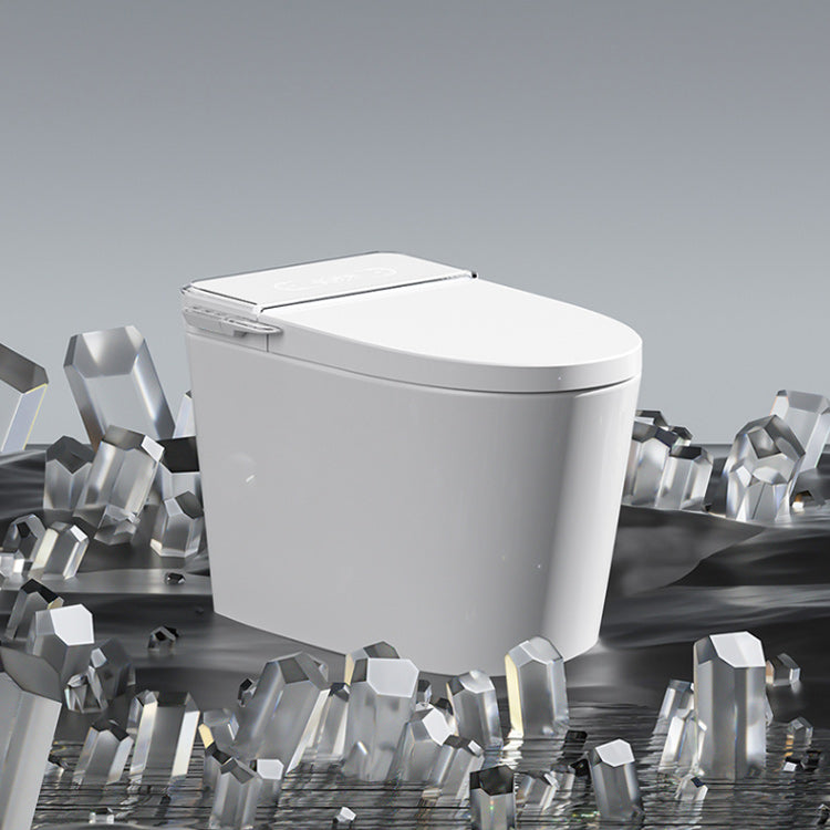 Elongated Contemporary Smart Toilet White Ceramic Foot Sensor Clearhalo 'Bathroom Remodel & Bathroom Fixtures' 'Bidets' 'Home Improvement' 'home_improvement' 'home_improvement_bidets' 'Toilets & Bidets' 6648451