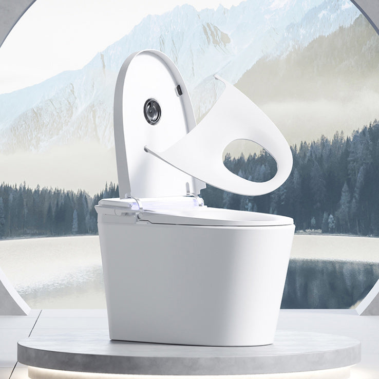 Elongated Contemporary Smart Toilet White Ceramic Foot Sensor Clearhalo 'Bathroom Remodel & Bathroom Fixtures' 'Bidets' 'Home Improvement' 'home_improvement' 'home_improvement_bidets' 'Toilets & Bidets' 6648455