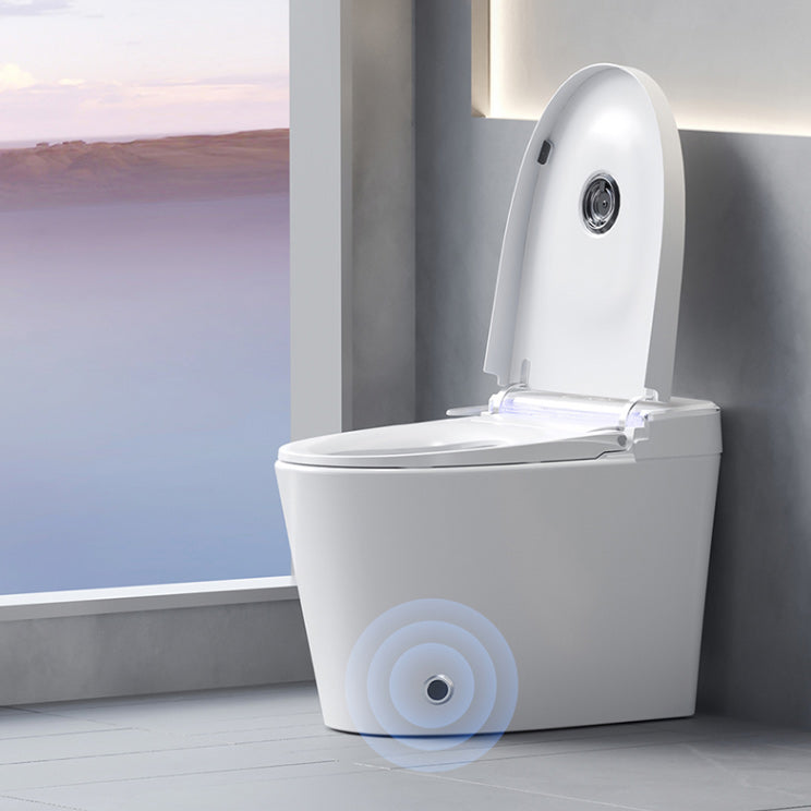 Elongated Contemporary Smart Toilet White Ceramic Foot Sensor Clearhalo 'Bathroom Remodel & Bathroom Fixtures' 'Bidets' 'Home Improvement' 'home_improvement' 'home_improvement_bidets' 'Toilets & Bidets' 6648458
