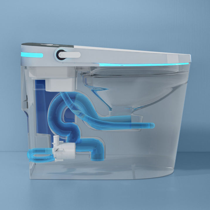 Foot Sensor Contemporary Plastic Bidets White Elongated Smart Toilet Clearhalo 'Bathroom Remodel & Bathroom Fixtures' 'Bidets' 'Home Improvement' 'home_improvement' 'home_improvement_bidets' 'Toilets & Bidets' 6648535