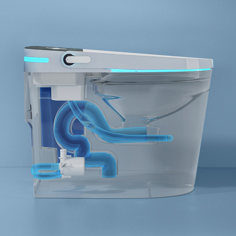 Smart Toilet Elongated Foot Sensor Contemporary Ceramic White Clearhalo 'Bathroom Remodel & Bathroom Fixtures' 'Bidets' 'Home Improvement' 'home_improvement' 'home_improvement_bidets' 'Toilets & Bidets' 6648569