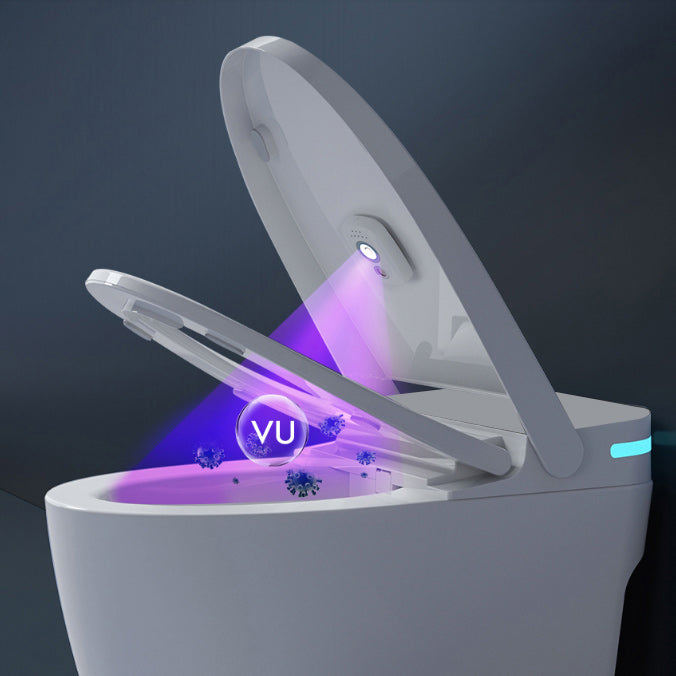 Smart Toilet Elongated Foot Sensor Contemporary Ceramic White Clearhalo 'Bathroom Remodel & Bathroom Fixtures' 'Bidets' 'Home Improvement' 'home_improvement' 'home_improvement_bidets' 'Toilets & Bidets' 6648570