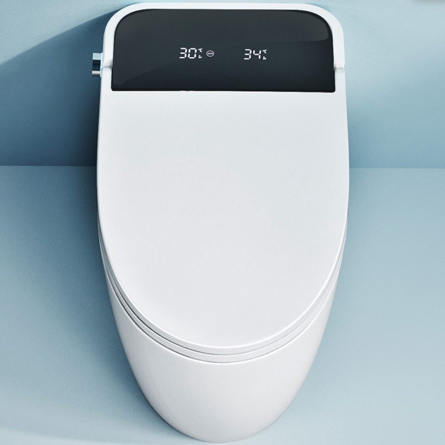 Foot Sensor Contemporary Ceramic White Elongated Smart Toilet Clearhalo 'Bathroom Remodel & Bathroom Fixtures' 'Bidets' 'Home Improvement' 'home_improvement' 'home_improvement_bidets' 'Toilets & Bidets' 6648580