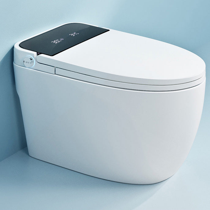 Foot Sensor Contemporary Ceramic White Elongated Smart Toilet Clearhalo 'Bathroom Remodel & Bathroom Fixtures' 'Bidets' 'Home Improvement' 'home_improvement' 'home_improvement_bidets' 'Toilets & Bidets' 6648582