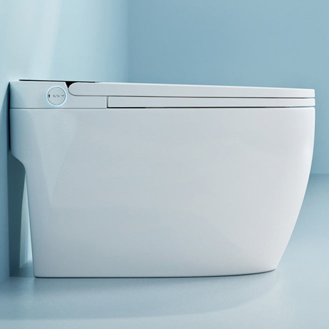 Foot Sensor Contemporary Ceramic White Elongated Smart Toilet Clearhalo 'Bathroom Remodel & Bathroom Fixtures' 'Bidets' 'Home Improvement' 'home_improvement' 'home_improvement_bidets' 'Toilets & Bidets' 6648583