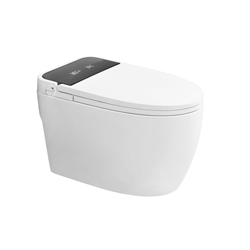 Foot Sensor Contemporary Ceramic White Elongated Smart Toilet Clearhalo 'Bathroom Remodel & Bathroom Fixtures' 'Bidets' 'Home Improvement' 'home_improvement' 'home_improvement_bidets' 'Toilets & Bidets' 6648585