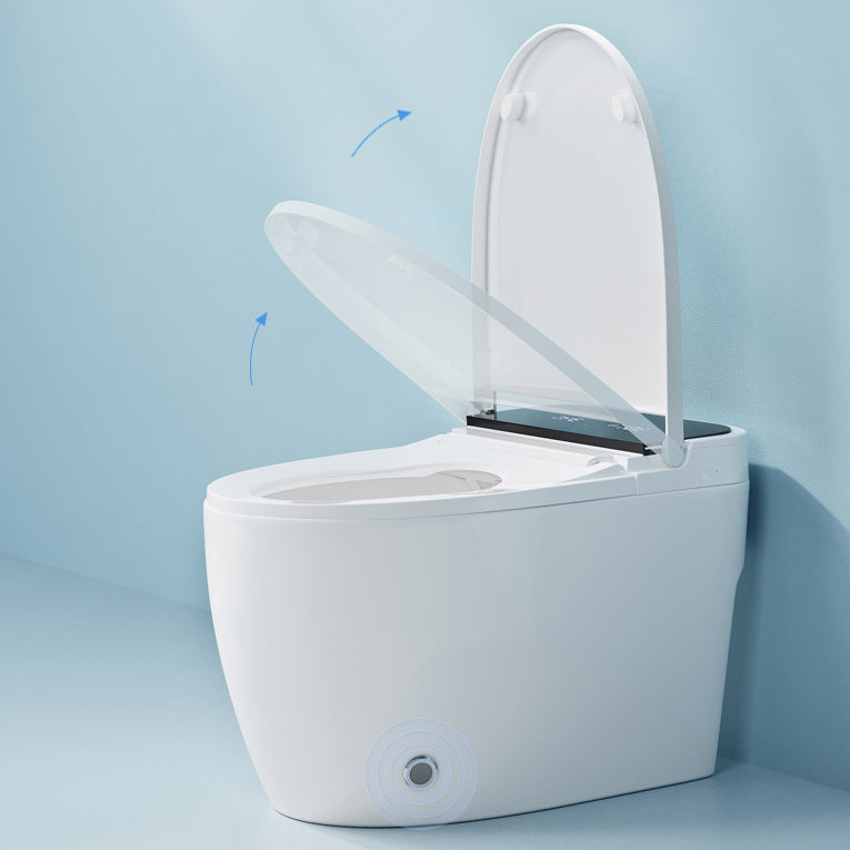 Foot Sensor Contemporary Ceramic White Elongated Smart Toilet Clearhalo 'Bathroom Remodel & Bathroom Fixtures' 'Bidets' 'Home Improvement' 'home_improvement' 'home_improvement_bidets' 'Toilets & Bidets' 6648586