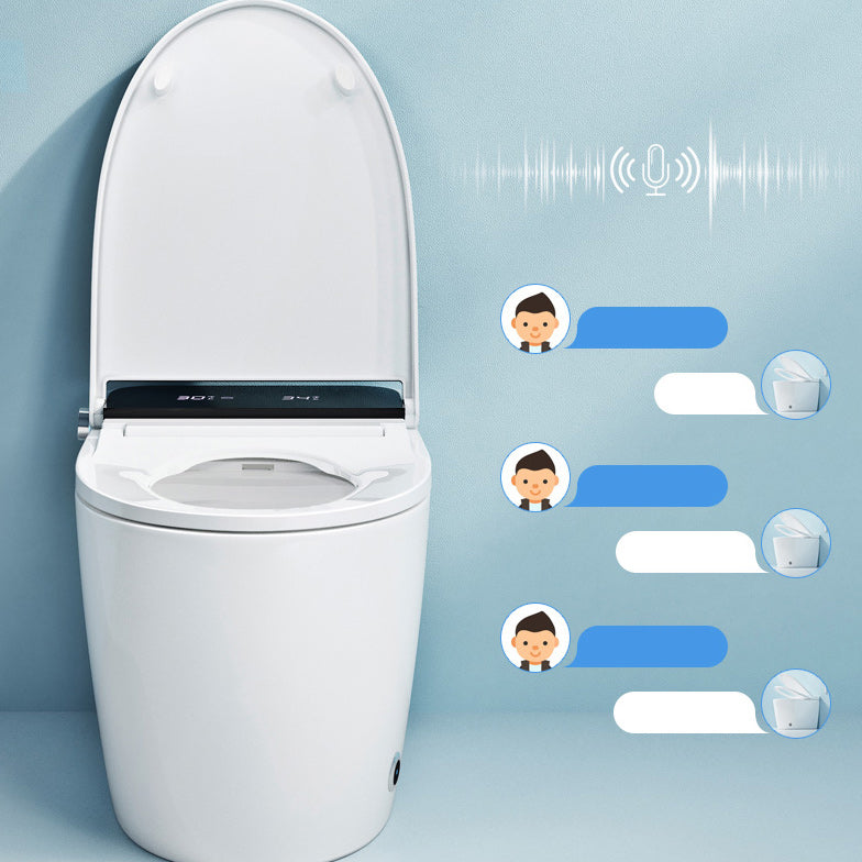 Foot Sensor Contemporary Ceramic White Elongated Smart Toilet Clearhalo 'Bathroom Remodel & Bathroom Fixtures' 'Bidets' 'Home Improvement' 'home_improvement' 'home_improvement_bidets' 'Toilets & Bidets' 6648590