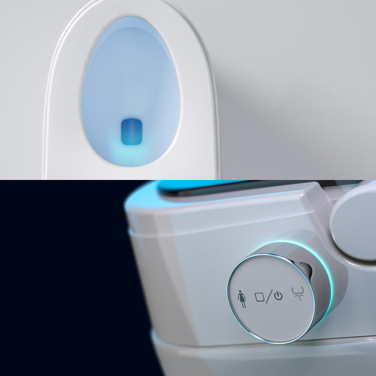 Foot Sensor Contemporary Ceramic White Elongated Smart Toilet Clearhalo 'Bathroom Remodel & Bathroom Fixtures' 'Bidets' 'Home Improvement' 'home_improvement' 'home_improvement_bidets' 'Toilets & Bidets' 6648594
