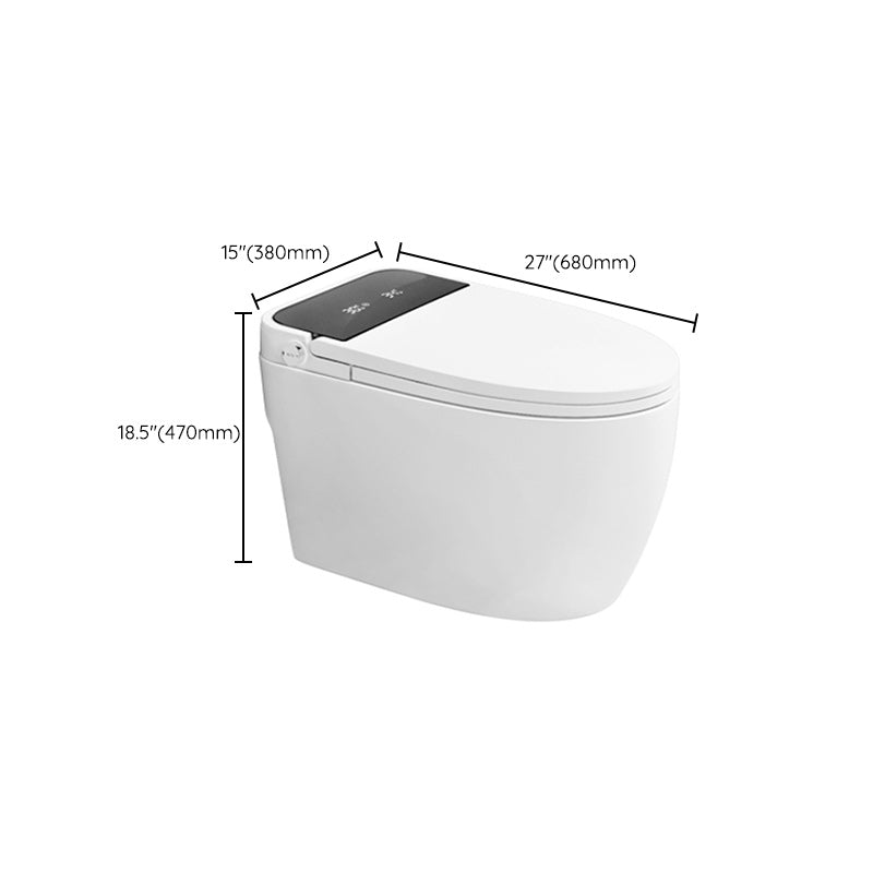 Foot Sensor Contemporary Ceramic White Elongated Smart Toilet Clearhalo 'Bathroom Remodel & Bathroom Fixtures' 'Bidets' 'Home Improvement' 'home_improvement' 'home_improvement_bidets' 'Toilets & Bidets' 6648596