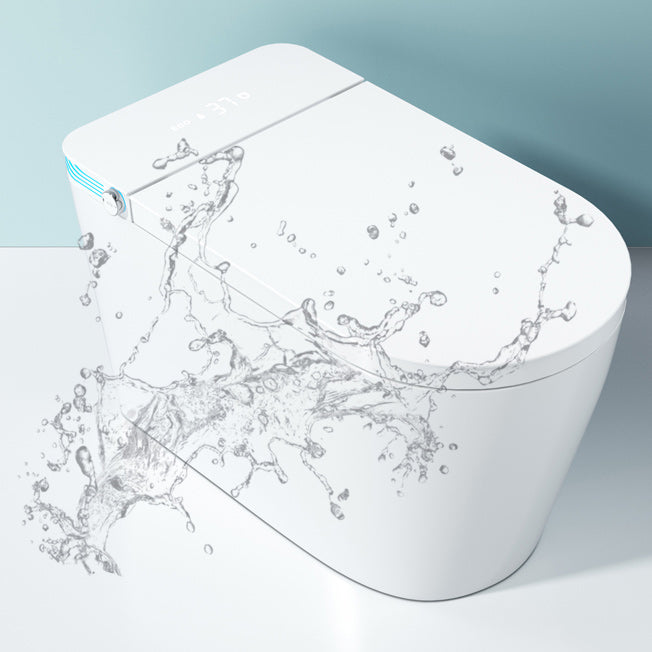 Smart Toilet Elongated White Ceramic Contemporary Foot Sensor Clearhalo 'Bathroom Remodel & Bathroom Fixtures' 'Bidets' 'Home Improvement' 'home_improvement' 'home_improvement_bidets' 'Toilets & Bidets' 6648613