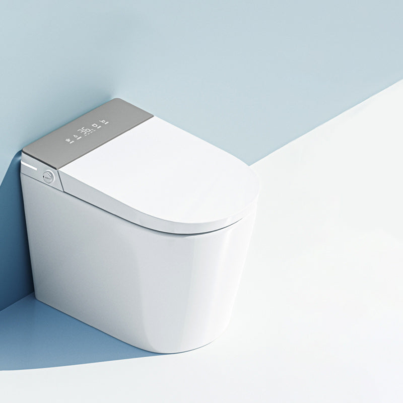 Contemporary Foot Sensor Elongated White Ceramic Smart Toilet Clearhalo 'Bathroom Remodel & Bathroom Fixtures' 'Bidets' 'Home Improvement' 'home_improvement' 'home_improvement_bidets' 'Toilets & Bidets' 6648617