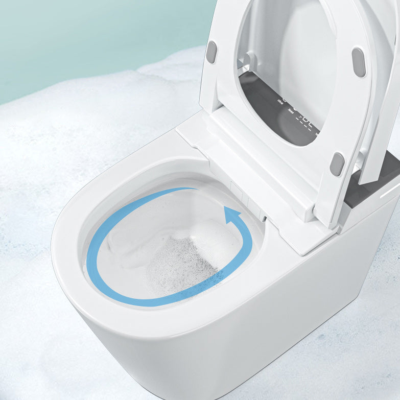 Contemporary Foot Sensor Elongated White Ceramic Smart Toilet Clearhalo 'Bathroom Remodel & Bathroom Fixtures' 'Bidets' 'Home Improvement' 'home_improvement' 'home_improvement_bidets' 'Toilets & Bidets' 6648622