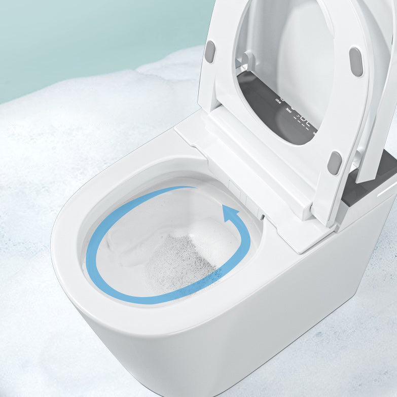 Contemporary Foot Sensor Elongated White Ceramic Smart Toilet Clearhalo 'Bathroom Remodel & Bathroom Fixtures' 'Bidets' 'Home Improvement' 'home_improvement' 'home_improvement_bidets' 'Toilets & Bidets' 6648622