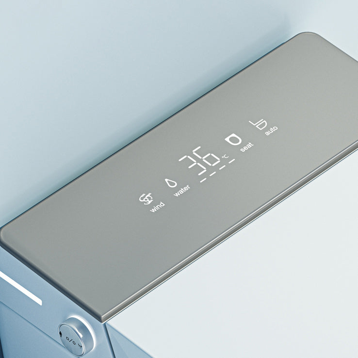 Contemporary Foot Sensor Elongated White Ceramic Smart Toilet Clearhalo 'Bathroom Remodel & Bathroom Fixtures' 'Bidets' 'Home Improvement' 'home_improvement' 'home_improvement_bidets' 'Toilets & Bidets' 6648631