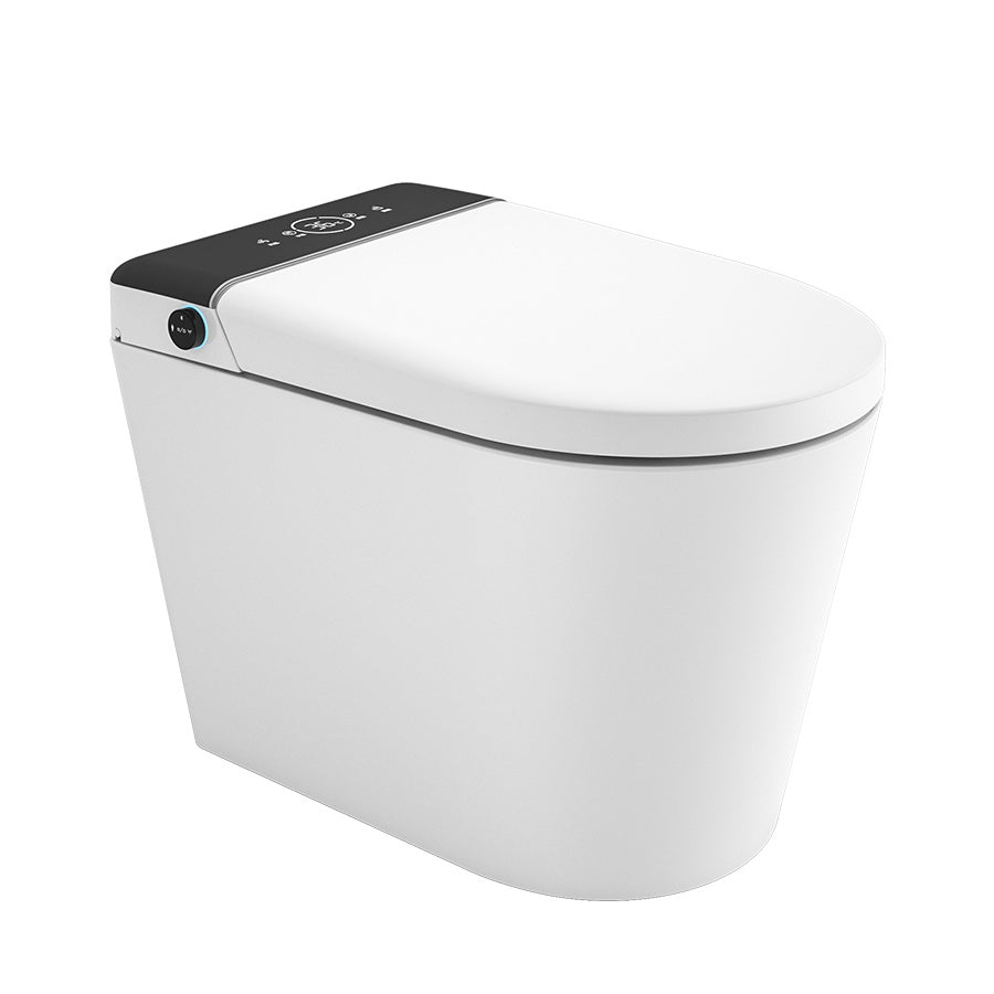 Elongated White Ceramic Contemporary Foot Sensor Smart Toilet Clearhalo 'Bathroom Remodel & Bathroom Fixtures' 'Bidets' 'Home Improvement' 'home_improvement' 'home_improvement_bidets' 'Toilets & Bidets' 6648638