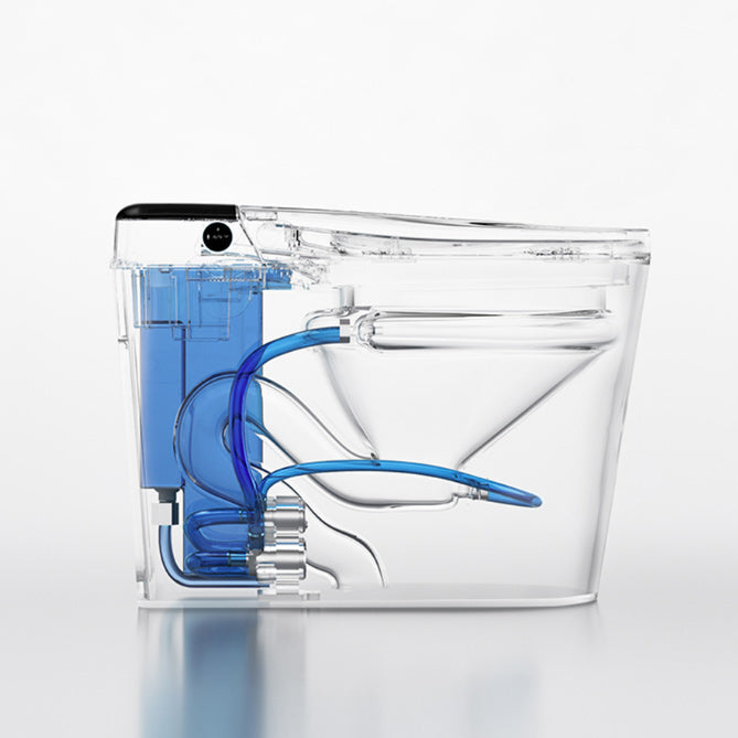 Elongated White Ceramic Contemporary Foot Sensor Smart Toilet Clearhalo 'Bathroom Remodel & Bathroom Fixtures' 'Bidets' 'Home Improvement' 'home_improvement' 'home_improvement_bidets' 'Toilets & Bidets' 6648639