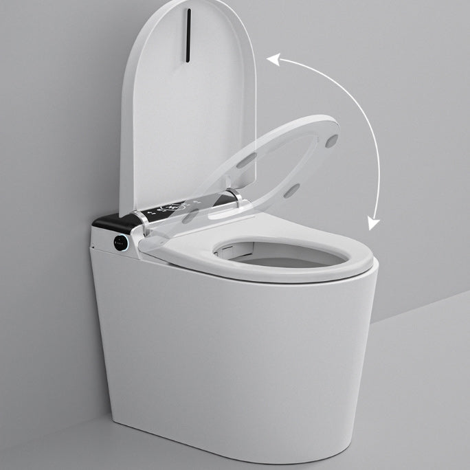 Elongated White Ceramic Contemporary Foot Sensor Smart Toilet Clearhalo 'Bathroom Remodel & Bathroom Fixtures' 'Bidets' 'Home Improvement' 'home_improvement' 'home_improvement_bidets' 'Toilets & Bidets' 6648641