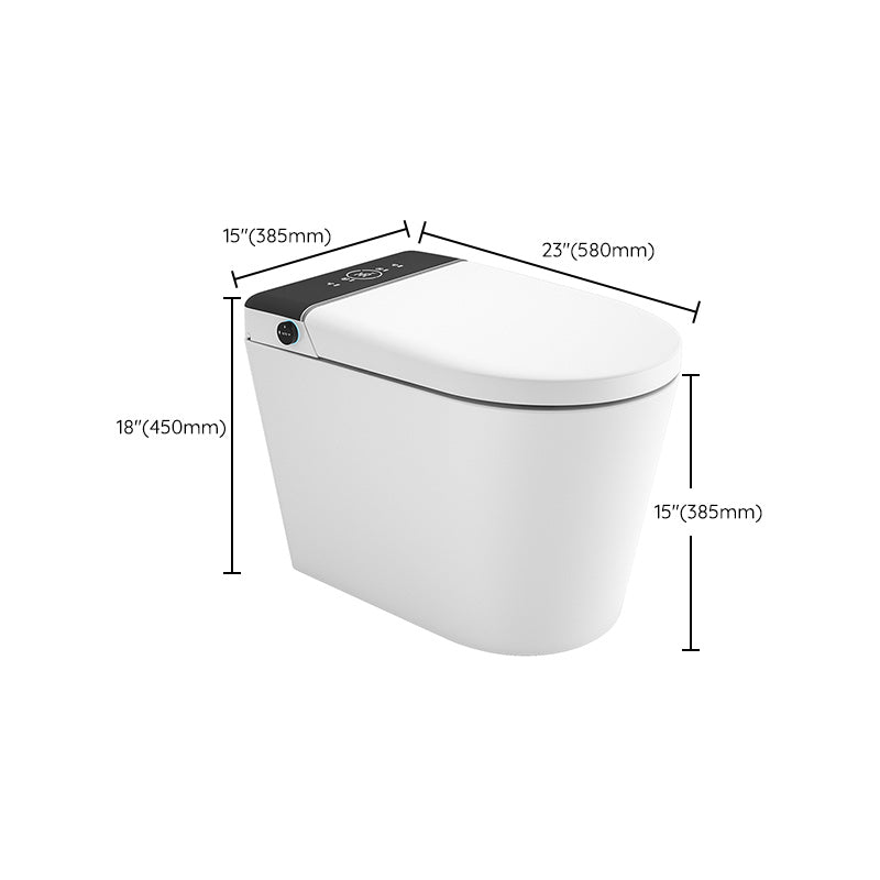 Elongated White Ceramic Contemporary Foot Sensor Smart Toilet Clearhalo 'Bathroom Remodel & Bathroom Fixtures' 'Bidets' 'Home Improvement' 'home_improvement' 'home_improvement_bidets' 'Toilets & Bidets' 6648649