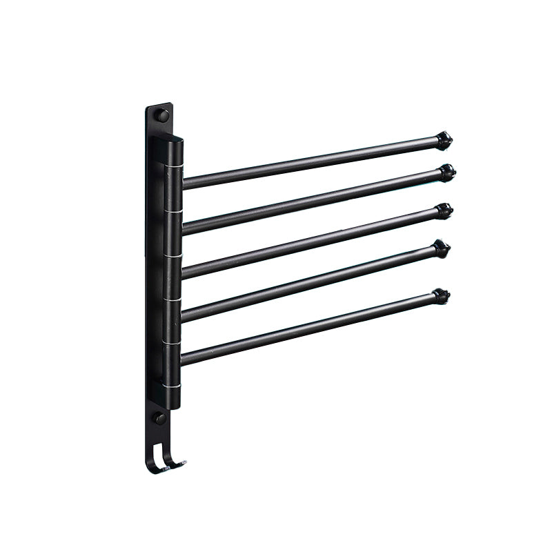 2-Piece Towel Bar in Stainless Steel Modern 13.6" W Bathroom Accessory Set Black 1 Piece Five Hanger Clearhalo 'Bathroom Hardware Sets' 'Bathroom Hardware' 'Bathroom Remodel & Bathroom Fixtures' 'bathroom_hardware_sets' 'Home Improvement' 'home_improvement' 'home_improvement_bathroom_hardware_sets' 6648849