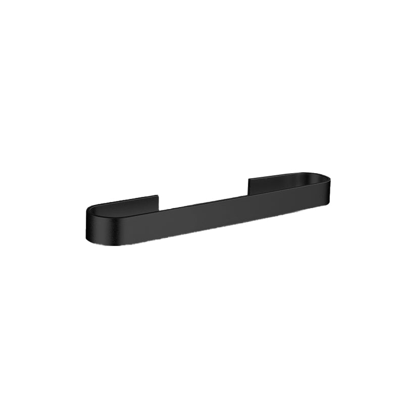 Contemporary 2-Piece Bathroom Accessory Set Aluminum Stainless Towel Bar 10" Black 1 Piece Clearhalo 'Bathroom Hardware Sets' 'Bathroom Hardware' 'Bathroom Remodel & Bathroom Fixtures' 'bathroom_hardware_sets' 'Home Improvement' 'home_improvement' 'home_improvement_bathroom_hardware_sets' 6648878