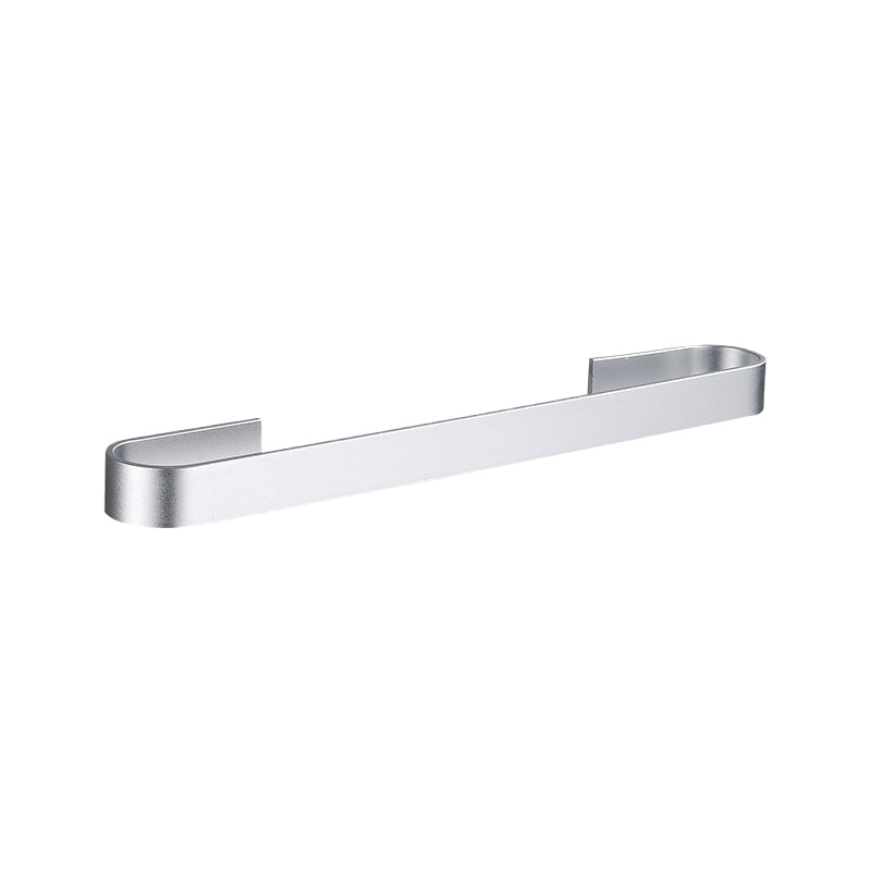 Contemporary 2-Piece Bathroom Accessory Set Aluminum Stainless Towel Bar 18" Silver 1 Piece Clearhalo 'Bathroom Hardware Sets' 'Bathroom Hardware' 'Bathroom Remodel & Bathroom Fixtures' 'bathroom_hardware_sets' 'Home Improvement' 'home_improvement' 'home_improvement_bathroom_hardware_sets' 6648888
