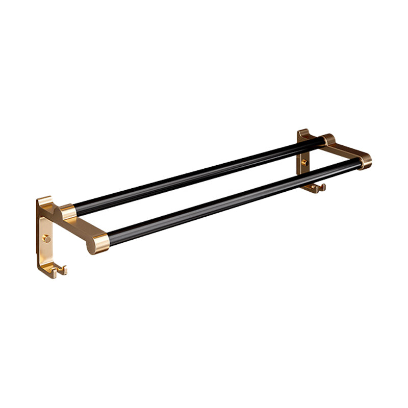 Black & Brass Bathroom Hardware Set Modern Stainless Bath Shelf/Towel Bar/Paper Holder Towel Bar (24"L ) Clearhalo 'Bathroom Hardware Sets' 'Bathroom Hardware' 'Bathroom Remodel & Bathroom Fixtures' 'bathroom_hardware_sets' 'Home Improvement' 'home_improvement' 'home_improvement_bathroom_hardware_sets' 6648931