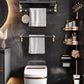 Black & Brass Bathroom Hardware Set Modern Stainless Bath Shelf/Towel Bar/Paper Holder Clearhalo 'Bathroom Hardware Sets' 'Bathroom Hardware' 'Bathroom Remodel & Bathroom Fixtures' 'bathroom_hardware_sets' 'Home Improvement' 'home_improvement' 'home_improvement_bathroom_hardware_sets' 6648952