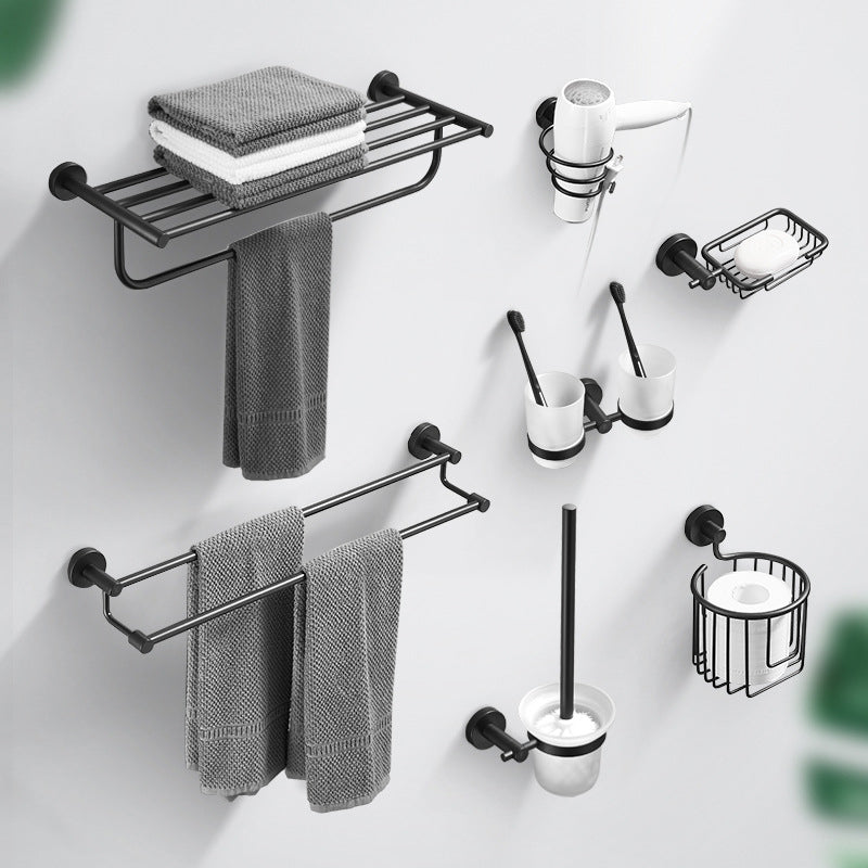 Traditional Stainless Steel Bath Hardware Set Bathroom Accessory Kit Clearhalo 'Bathroom Hardware Sets' 'Bathroom Hardware' 'Bathroom Remodel & Bathroom Fixtures' 'bathroom_hardware_sets' 'Home Improvement' 'home_improvement' 'home_improvement_bathroom_hardware_sets' 6649160