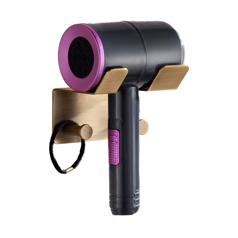 Traditional Bathroom Accessory Kit Gold Paper Holder Bathroom Set Hair Dryer Holder Clearhalo 'Bathroom Hardware Sets' 'Bathroom Hardware' 'Bathroom Remodel & Bathroom Fixtures' 'bathroom_hardware_sets' 'Home Improvement' 'home_improvement' 'home_improvement_bathroom_hardware_sets' 6649219