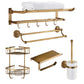 Traditional Bathroom Accessory Kit Gold Paper Holder Bathroom Set 5-Piece Set (Toilet Brush) Clearhalo 'Bathroom Hardware Sets' 'Bathroom Hardware' 'Bathroom Remodel & Bathroom Fixtures' 'bathroom_hardware_sets' 'Home Improvement' 'home_improvement' 'home_improvement_bathroom_hardware_sets' 6649226