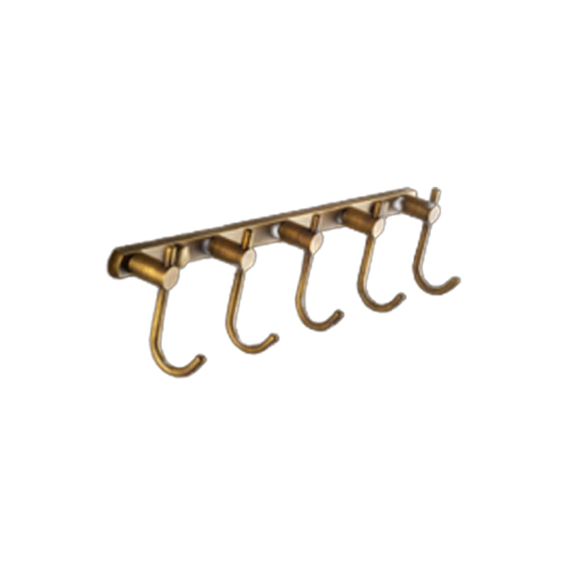 Traditional Bathroom Accessory Kit Gold Paper Holder Bathroom Set Row Hook (5 Rows) Clearhalo 'Bathroom Hardware Sets' 'Bathroom Hardware' 'Bathroom Remodel & Bathroom Fixtures' 'bathroom_hardware_sets' 'Home Improvement' 'home_improvement' 'home_improvement_bathroom_hardware_sets' 6649232