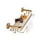 Traditional Bathroom Accessory Kit Gold Paper Holder Bathroom Set SquareBath Shelf (with Bar) Clearhalo 'Bathroom Hardware Sets' 'Bathroom Hardware' 'Bathroom Remodel & Bathroom Fixtures' 'bathroom_hardware_sets' 'Home Improvement' 'home_improvement' 'home_improvement_bathroom_hardware_sets' 6649235