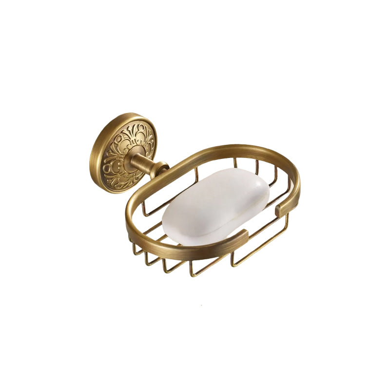 Traditional Bathroom Accessory Kit Gold Paper Holder Bathroom Set Soap Net Clearhalo 'Bathroom Hardware Sets' 'Bathroom Hardware' 'Bathroom Remodel & Bathroom Fixtures' 'bathroom_hardware_sets' 'Home Improvement' 'home_improvement' 'home_improvement_bathroom_hardware_sets' 6649238