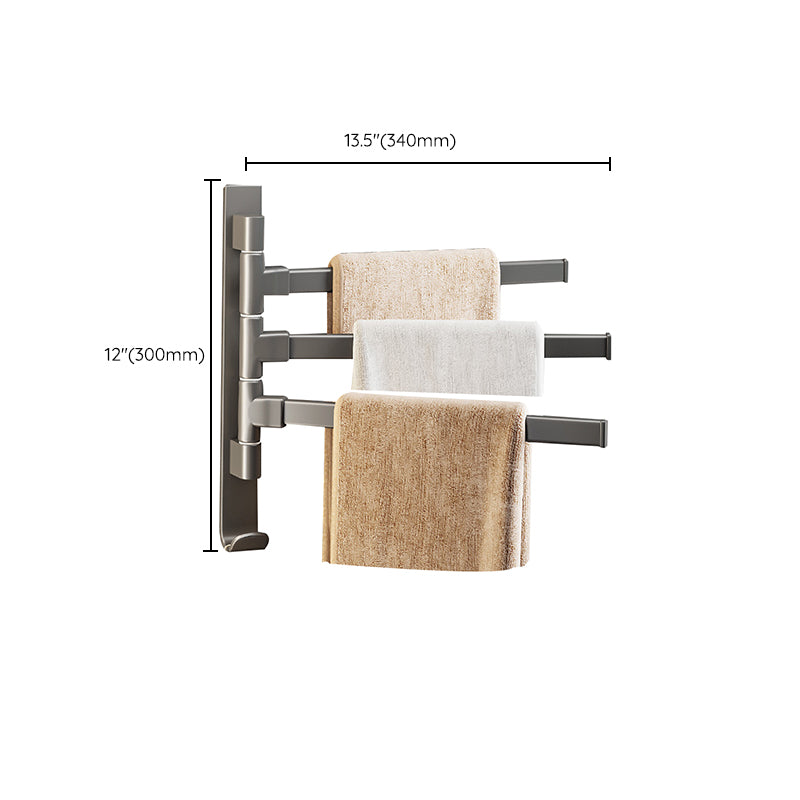 Contemporary Gray Bathroom Accessory Set Aluminum Towel Bar Clearhalo 'Bathroom Hardware Sets' 'Bathroom Hardware' 'Bathroom Remodel & Bathroom Fixtures' 'bathroom_hardware_sets' 'Home Improvement' 'home_improvement' 'home_improvement_bathroom_hardware_sets' 6649447
