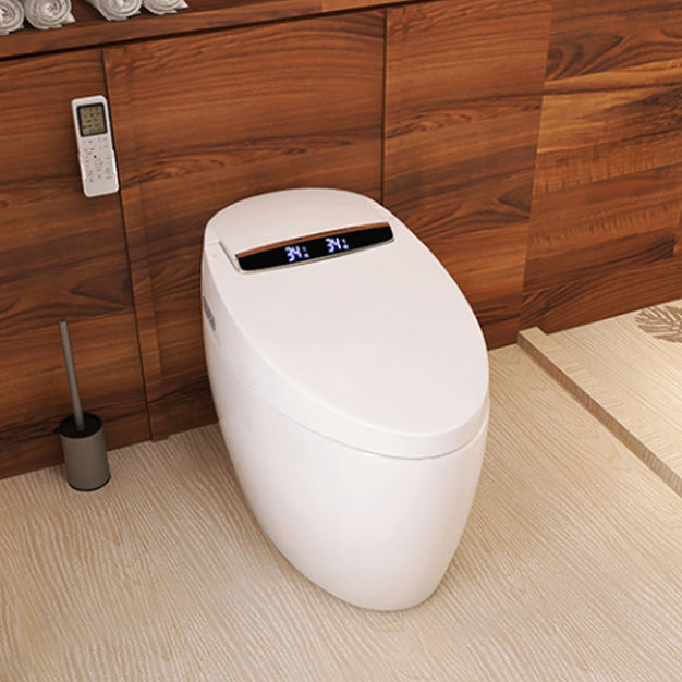 Heated Seat Floor Standing Bidet in White Ceramic Foot Sensor Bidets Clearhalo 'Bathroom Remodel & Bathroom Fixtures' 'Bidets' 'Home Improvement' 'home_improvement' 'home_improvement_bidets' 'Toilets & Bidets' 6651608