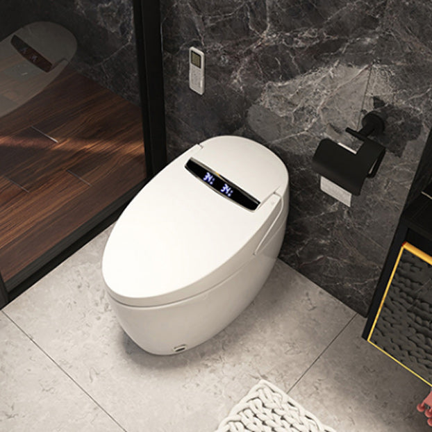 Heated Seat Floor Standing Bidet in White Ceramic Foot Sensor Bidets Clearhalo 'Bathroom Remodel & Bathroom Fixtures' 'Bidets' 'Home Improvement' 'home_improvement' 'home_improvement_bidets' 'Toilets & Bidets' 6651610