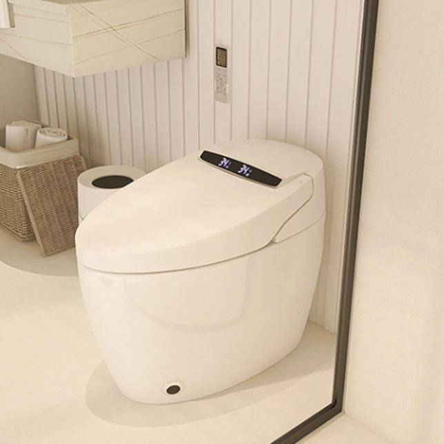 Heated Seat Floor Standing Bidet in White Ceramic Foot Sensor Bidets Clearhalo 'Bathroom Remodel & Bathroom Fixtures' 'Bidets' 'Home Improvement' 'home_improvement' 'home_improvement_bidets' 'Toilets & Bidets' 6651612