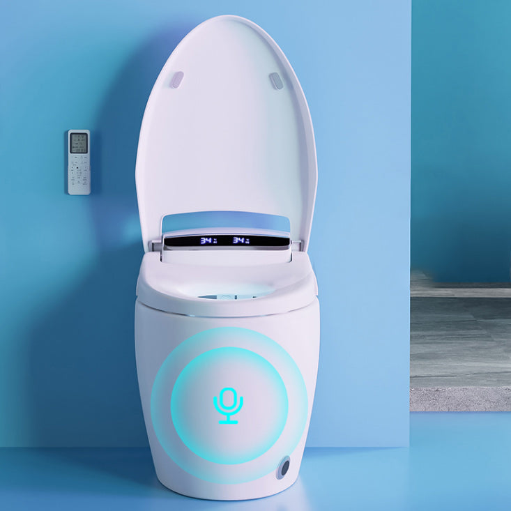 Heated Seat Floor Standing Bidet in White Ceramic Foot Sensor Bidets Clearhalo 'Bathroom Remodel & Bathroom Fixtures' 'Bidets' 'Home Improvement' 'home_improvement' 'home_improvement_bidets' 'Toilets & Bidets' 6651614