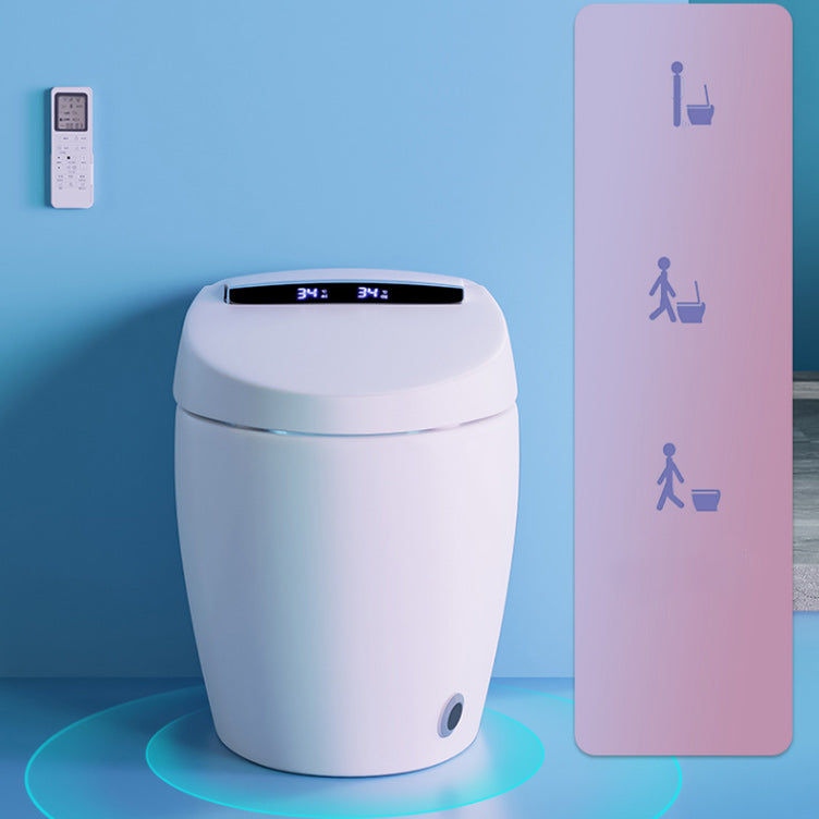 Heated Seat Floor Standing Bidet in White Ceramic Foot Sensor Bidets Clearhalo 'Bathroom Remodel & Bathroom Fixtures' 'Bidets' 'Home Improvement' 'home_improvement' 'home_improvement_bidets' 'Toilets & Bidets' 6651615