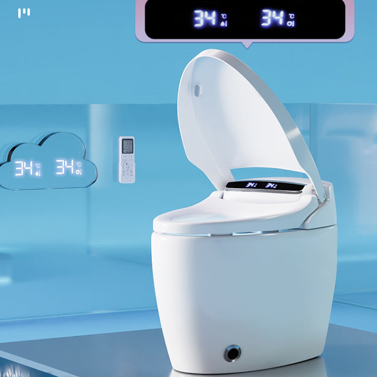 Heated Seat Floor Standing Bidet in White Ceramic Foot Sensor Bidets Clearhalo 'Bathroom Remodel & Bathroom Fixtures' 'Bidets' 'Home Improvement' 'home_improvement' 'home_improvement_bidets' 'Toilets & Bidets' 6651616