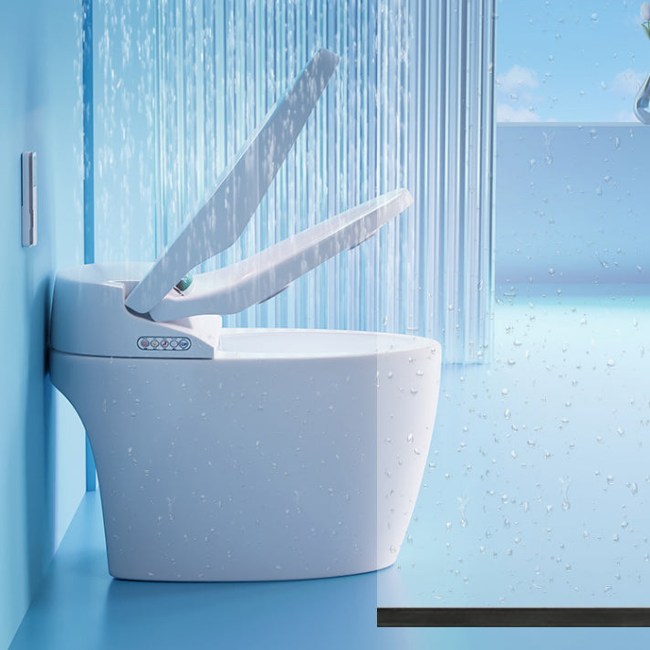 Heated Seat Floor Standing Bidet in White Ceramic Foot Sensor Bidets Clearhalo 'Bathroom Remodel & Bathroom Fixtures' 'Bidets' 'Home Improvement' 'home_improvement' 'home_improvement_bidets' 'Toilets & Bidets' 6651621